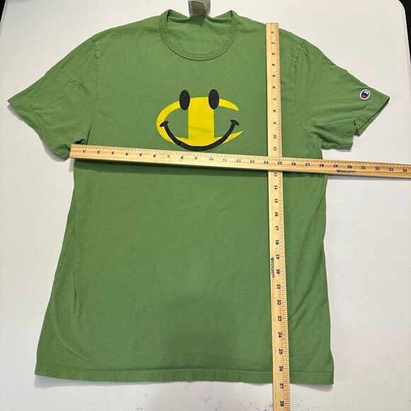 Champion Short Sleeve Green T-Shirt Happy Face | Men Size Medium - Picture 7 of 9